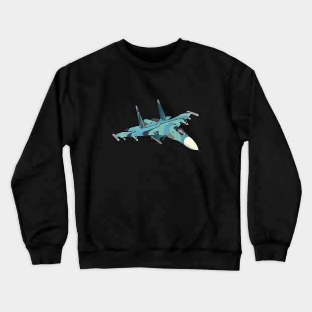 Su-27 Russian Jet Fighter Crewneck Sweatshirt by NorseTech